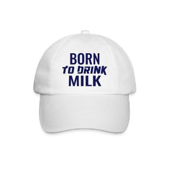 Baby Babysprüche Milchflasche lustig Milch trinken - Baseballkappe - Weiß/Weiß - Vorne