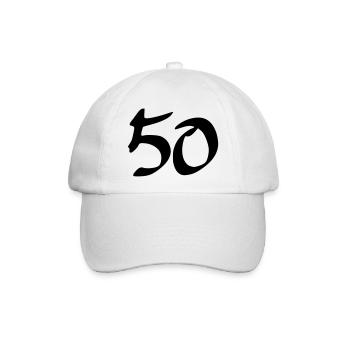 50 - Baseballkappe - Weiß/Weiß - Vorne