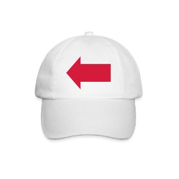 Pfeil Links - Baseballkappe - Weiß/Weiß - Vorne