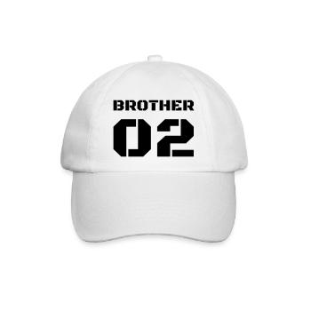Zweiter Bruder- Brother 02 - Baseballkappe - Weiß/Weiß - Vorne