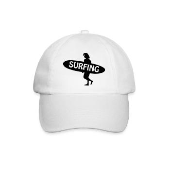 Surfen - Surfer - Baseballkappe - Weiß/Weiß - Vorne