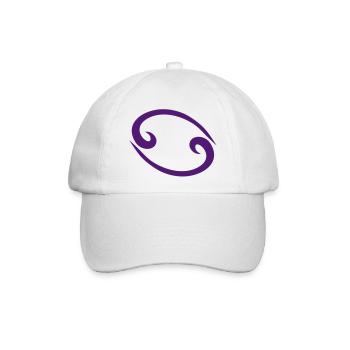 Krebs 2 Glyphe Sternzeichen Symbol - Baseballkappe - Weiß/Weiß - Vorne