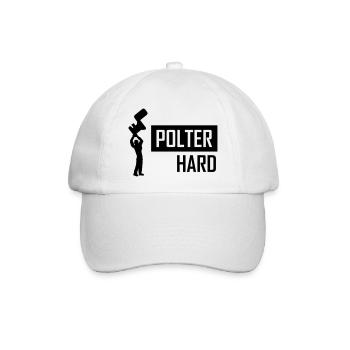 polter hard - Baseballkappe - Weiß/Weiß - Vorne