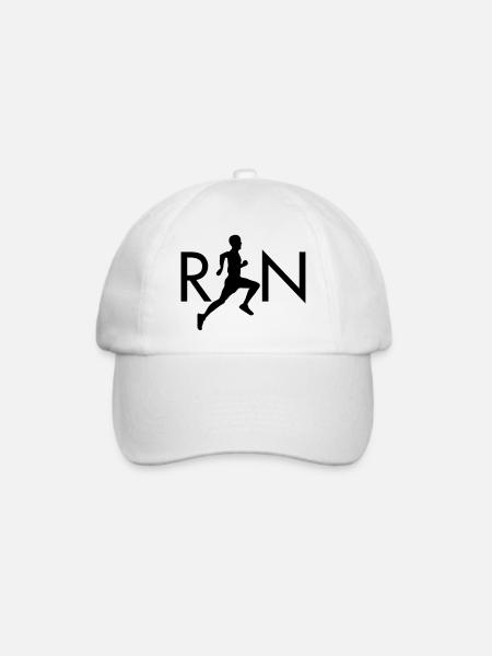 Run (Silhouette Runner) - Baseballkappe - Weiß/Weiß