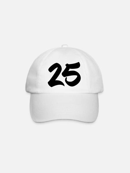 25 - Baseballkappe - Weiß/Weiß