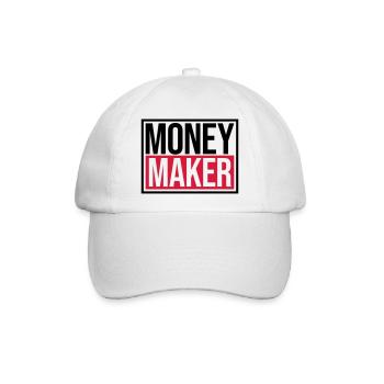 Logo Money Maker Schild - Baseballkappe - Weiß/Weiß - Vorne