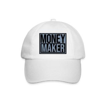 Schild Money Maker Reich - Baseballkappe - Weiß/Weiß - Vorne