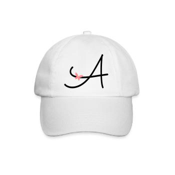 Buchstabe A Anfangsbuchstabe Schmetterling - Baseballkappe - Weiß/Weiß - Vorne
