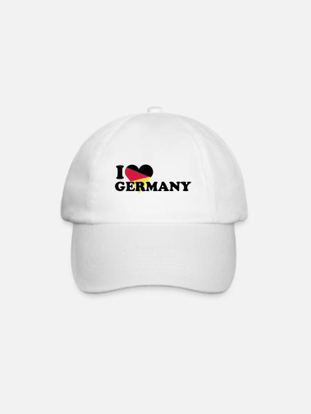 I love Germany / Ich liebe Deutschland mit Herz - Baseballkappe - Weiß/Weiß