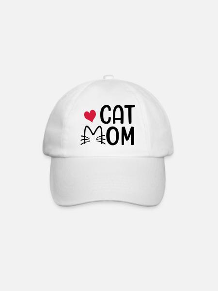 Katzenmama - Baseballkappe - Weiß/Weiß