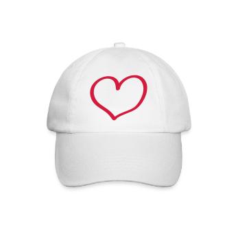 herz - Baseballkappe - Weiß/Weiß - Vorne