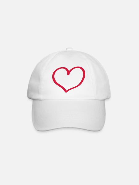 herz - Baseballkappe - Weiß/Weiß