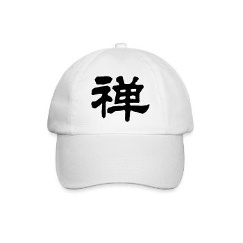 Chinesische Worte: Zen - Baseballkappe - Weiß/Weiß - Vorne