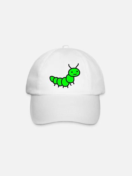 Raupe - Baseballkappe - Weiß/Weiß