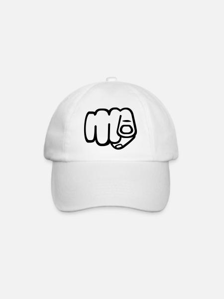 Du - Finger - Baseballkappe - Weiß/Weiß