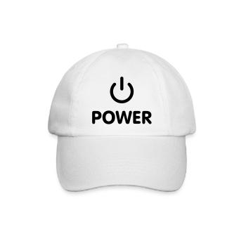 Power Button - PrintShirt at - Baseballkappe - Weiß/Weiß - Vorne