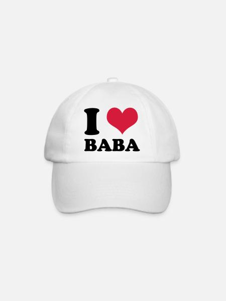 i love baba - Baseballkappe - Weiß/Weiß