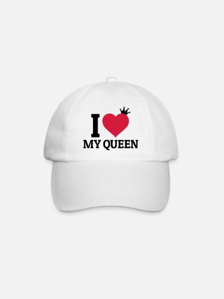 I love my Queen - Baseballkappe - Weiß/Weiß