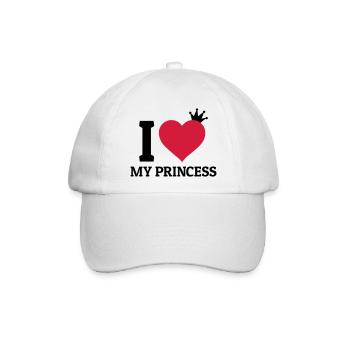 I love my Princess - Baseballkappe - Weiß/Weiß - Vorne