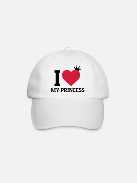 I love my Princess - Baseballkappe - Weiß/Weiß
