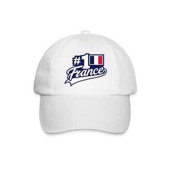 No. 1 France (Schriftzug) - Baseballkappe - Weiß/Weiß - Vorne
