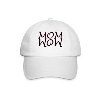 Super MoM - WoW SVG Grafik für Muttertag - Baseballkappe - Weiß/Weiß - Vorne