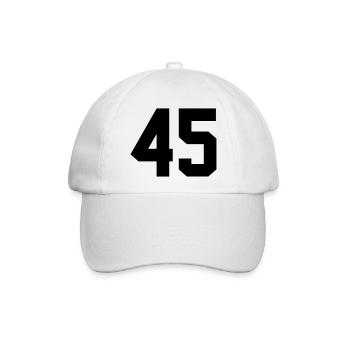 45 - Baseballkappe - Weiß/Weiß - Vorne