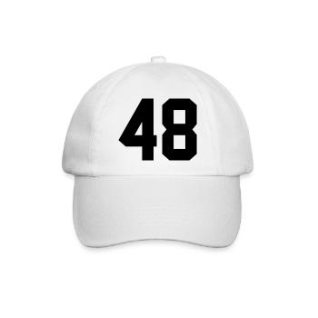 48 - Baseballkappe - Weiß/Weiß - Vorne