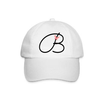 Buchstabe B Anfangsbuchstabe Schmetterling - Baseballkappe - Weiß/Weiß - Vorne