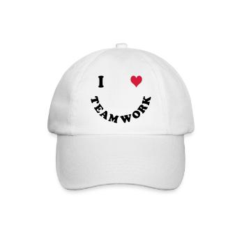 Ich liebe Teamwork - Baseballkappe - Weiß/Weiß - Vorne