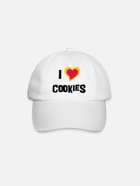 Ich liebe kekse - Baseballkappe - Weiß/Weiß