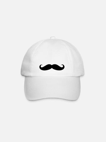 Mustache - Baseballkappe - Weiß/Weiß