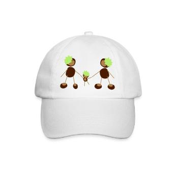Kastanien - Familie - Baseballkappe - Weiß/Weiß - Vorne