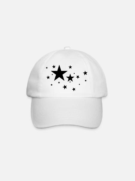 sterne - Baseballkappe - Weiß/Weiß