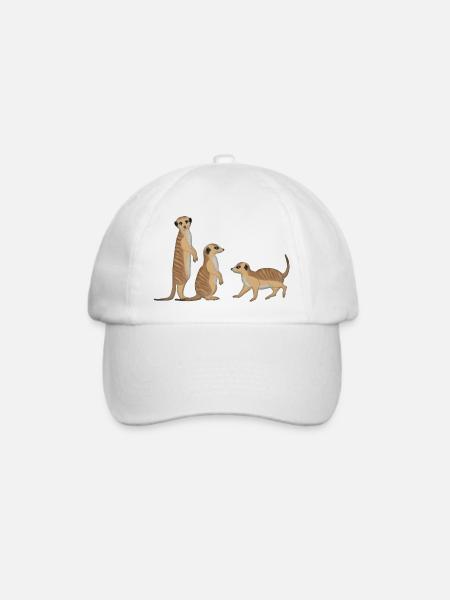 Erdmännchen drei - Baseballkappe - Weiß/Weiß