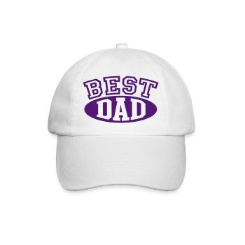 BEST DAD - Baseballkappe - Weiß/Weiß - Vorne
