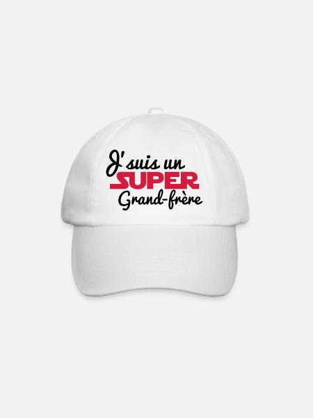 Ich bin ein super großer Bruder - Großer Bruder - Baseballkappe - Weiß/Weiß