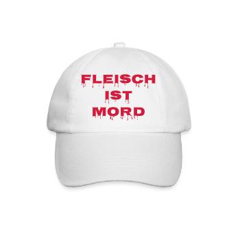 FLeisch ist Mord - Baseballkappe - Weiß/Weiß - Vorne
