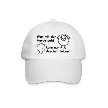 Wer mit der Herde ... - Baseballkappe - Weiß/Weiß - Vorne