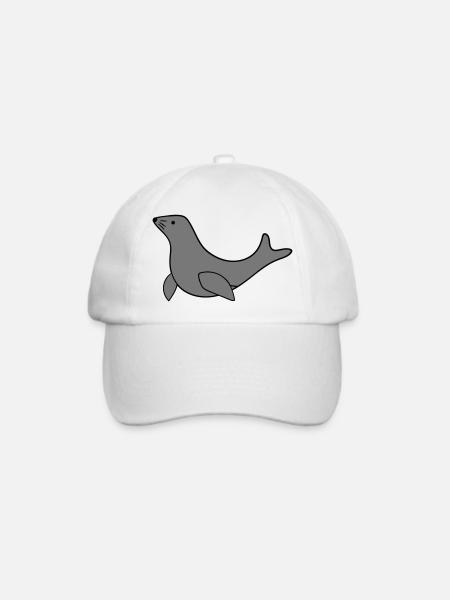 Seehund - Baseballkappe - Weiß/Weiß