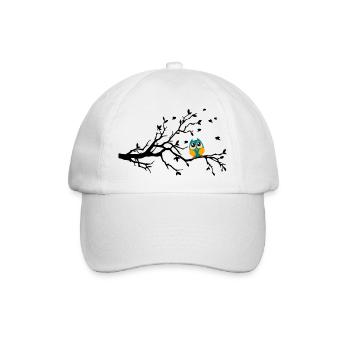 Eule-Ast - Baseballkappe - Weiß/Weiß - Vorne