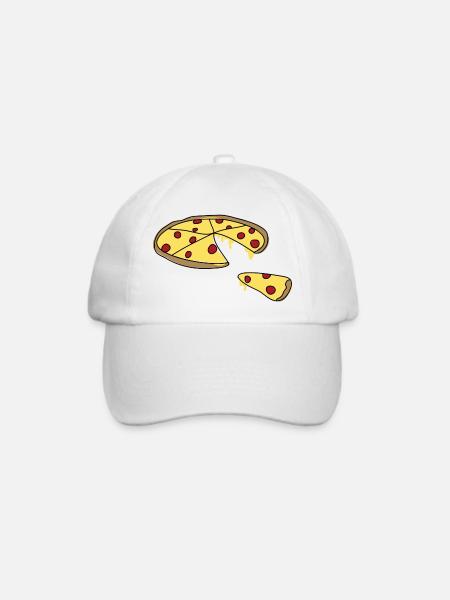 Pizza - Baseballkappe - Weiß/Weiß