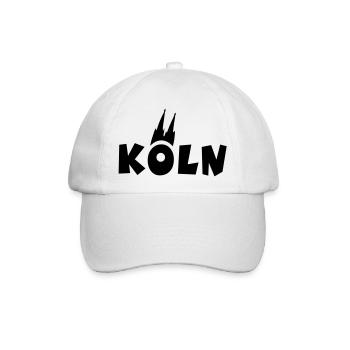 Köln mit Kölner Dom - Baseballkappe - Weiß/Weiß - Vorne