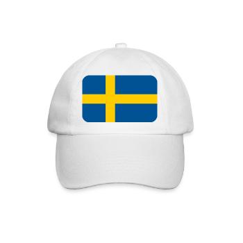 SWEDEN FLAG round corner 400 dpi - Baseballkappe - Weiß/Weiß - Vorne