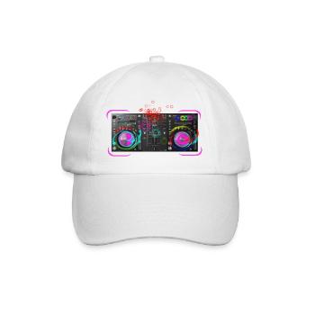 DJ Mischpult - Baseballkappe - Weiß/Weiß - Vorne