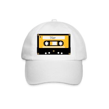 Kassette 70er - Baseballkappe - Weiß/Weiß - Vorne