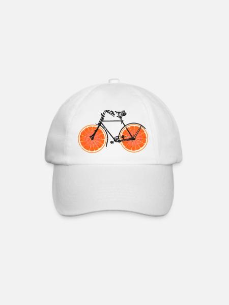 Fahrrad Orangen Früchte Velo Fahrräder Urbanbike - Baseballkappe - Weiß/Weiß