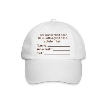 betrunken - Baseballkappe - Weiß/Weiß - Vorne