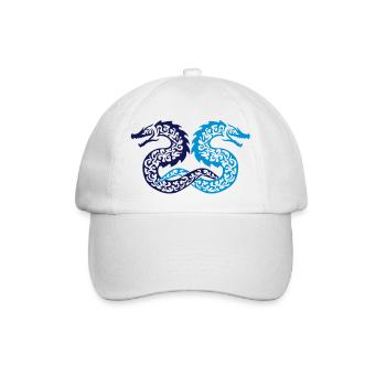 Twin Tribal Dragon - Baseballkappe - Weiß/Weiß - Vorne