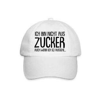 Ich bin nicht aus Zucker - Baseballkappe - Weiß/Weiß - Vorne